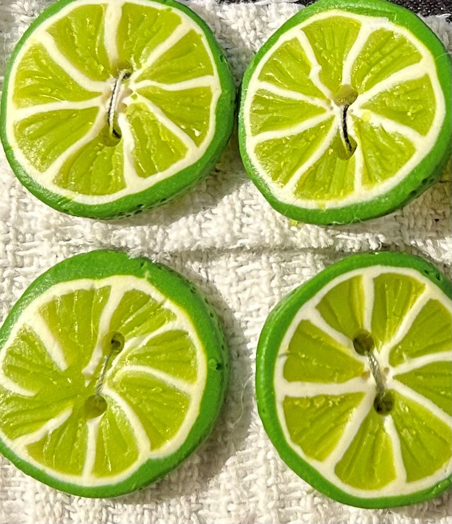 Handgjorda knappar limeskiva stor
