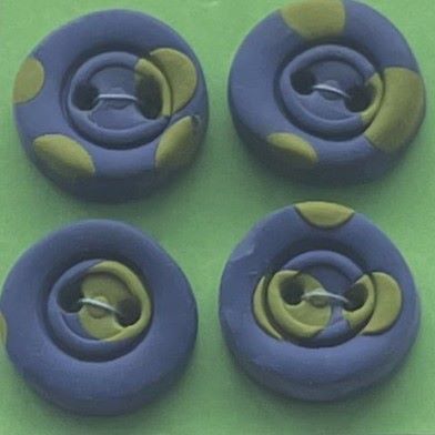 Handgjorda knappar blå/grön