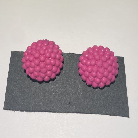 Clipsörhängen bubbliga cerise stora