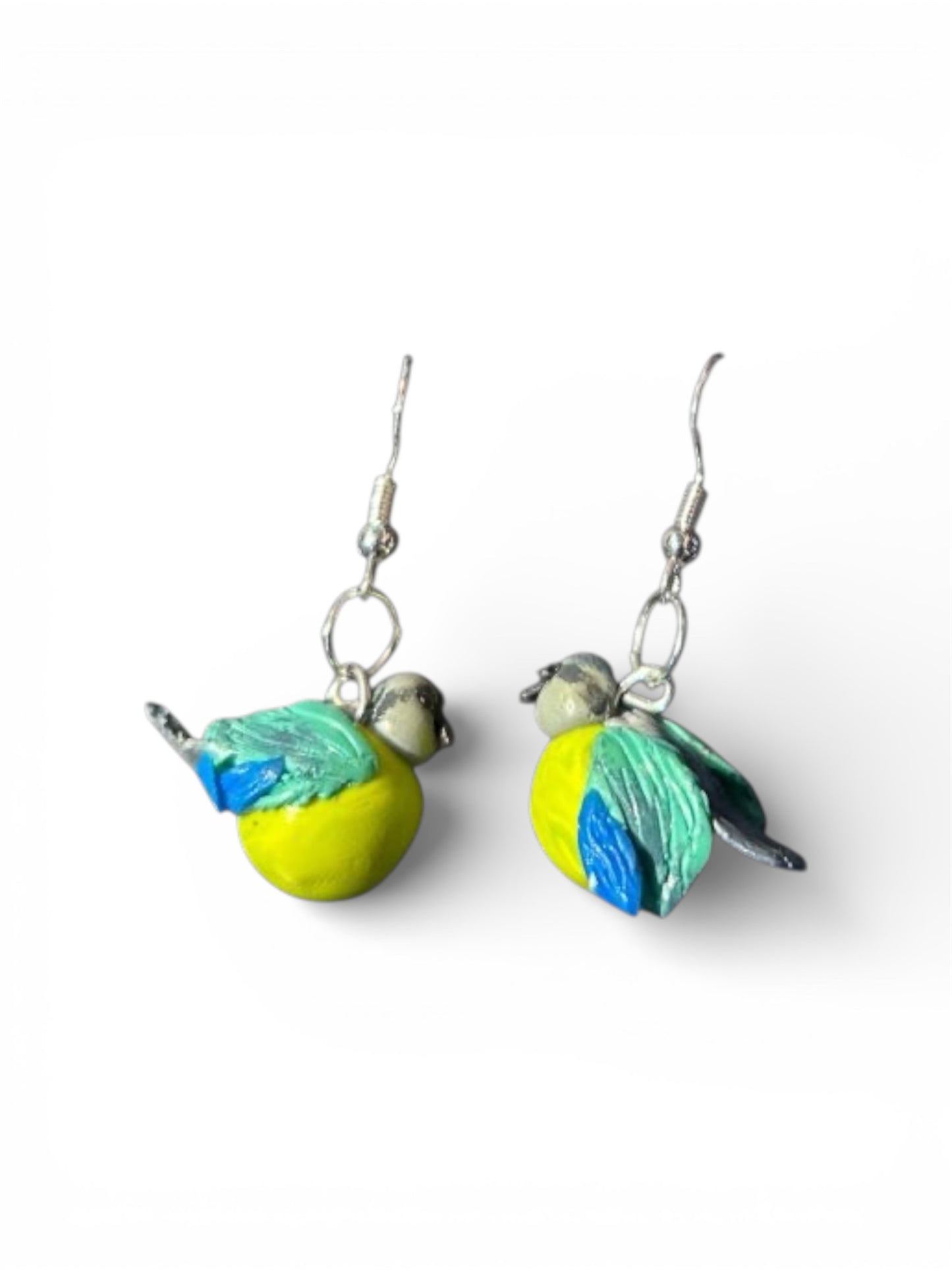 Örhängen fågel grön/blå/grå