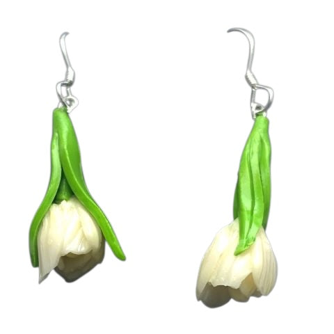 Örhängen vit tulpan