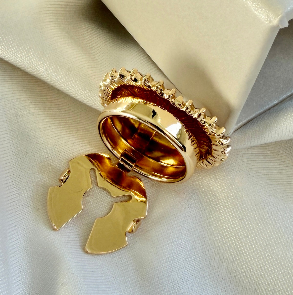 Pearl Heart Button Charm Gold, 2-pack