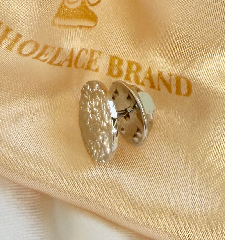 Silver Textured Pin - Button Base