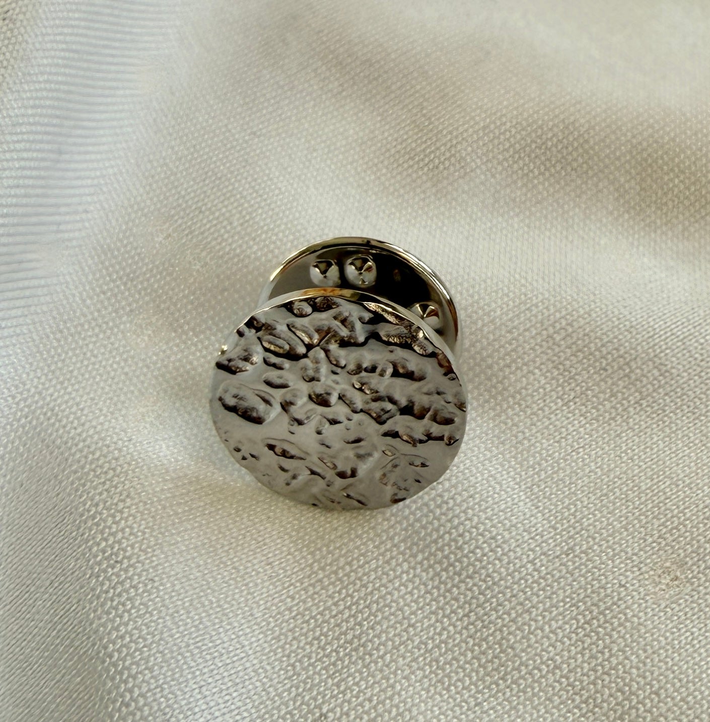 Silver Textured Pin - Button Base