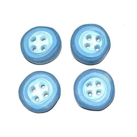 Handgjorda knappar blå/ljusblå