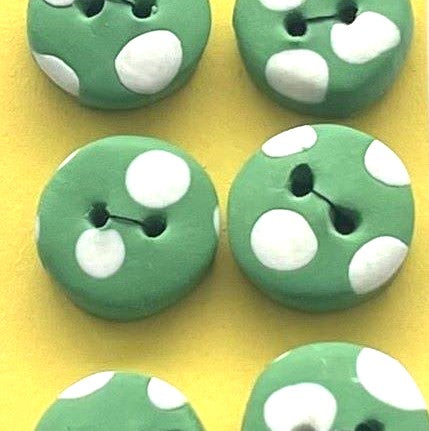 Handgjorda knappar grön/vit