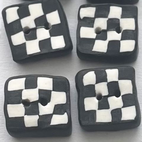 Handgjorda knappar grå/svart