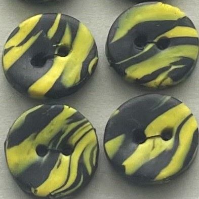 Handgjorda knappar gul/svart