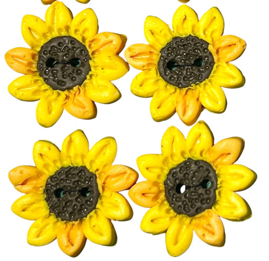Handgjorda knappar solrosor