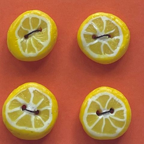 Handgjorda knappar citronskiva liten